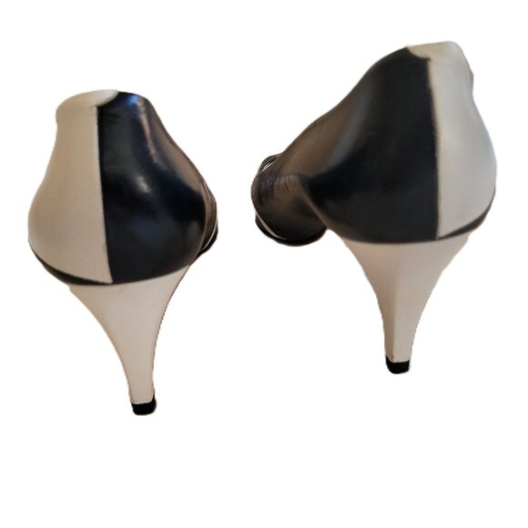 Bally Designer Pumps | Black & White Leather | Size 8.5 M | With Box Dust bag - Picture 5 of 14